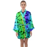 Rainbow Skull Collection Long Sleeve Satin Kimono