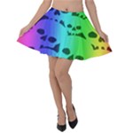 Rainbow Skull Collection Velvet Skater Skirt