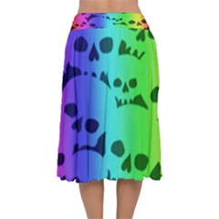 Velvet Flared Midi Skirt 