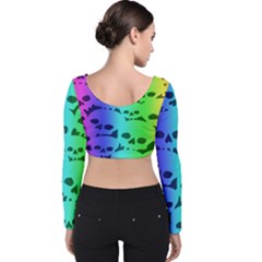 Velvet Long Sleeve Crop Top 