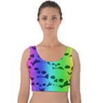 Rainbow Skull Collection Velvet Crop Top