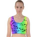 Rainbow Skull Collection Velvet Racer Back Crop Top