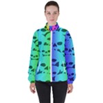 Rainbow Skull Collection Women s High Neck Windbreaker