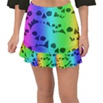 Rainbow Skull Collection Fishtail Mini Chiffon Skirt