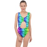 Rainbow Skull Collection Center Cut Out Swimsuit