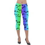 Rainbow Skull Collection Lightweight Velour Capri Leggings 