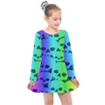 Rainbow Skull Collection Kids  Long Sleeve Dress