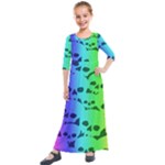 Rainbow Skull Collection Kids  Quarter Sleeve Maxi Dress