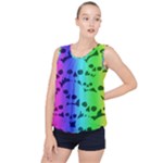 Rainbow Skull Collection Bubble Hem Chiffon Tank Top