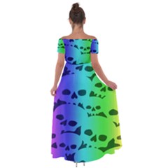 Off Shoulder Open Front Chiffon Dress 