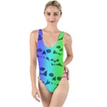 Rainbow Skull Collection High Leg Strappy Swimsuit