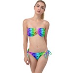 Rainbow Skull Collection Twist Bandeau Bikini Set