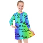 Rainbow Skull Collection Kids  Quarter Sleeve Shirt Dress