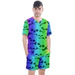 Rainbow Skull Collection Men s Mesh Tee and Shorts Set