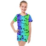 Rainbow Skull Collection Kids  Mesh Tee and Shorts Set