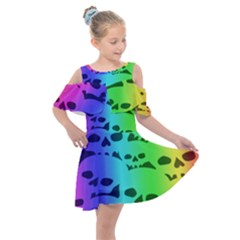 Kids  Shoulder Cutout Chiffon Dress 