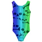 Rainbow Skull Collection Kids  Cut-Out Back One Piece Swimsuit