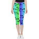 Rainbow Skull Collection Inside Out Lightweight Velour Capri Leggings 