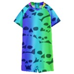 Rainbow Skull Collection Kids  Boyleg Half Suit Swimwear