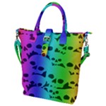 Rainbow Skull Collection Buckle Top Tote Bag