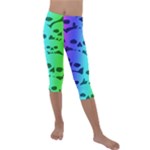 Rainbow Skull Collection Kids  Lightweight Velour Capri Leggings 