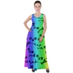 Rainbow Skull Collection Empire Waist Velour Maxi Dress