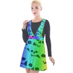 Rainbow Skull Collection Plunge Pinafore Velour Dress