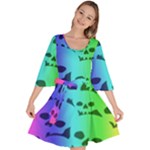 Rainbow Skull Collection Velour Kimono Dress