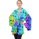 Rainbow Skull Collection Long Sleeve Velvet Kimono 