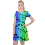 Rainbow Skull Collection Cap Sleeve Velour Dress 