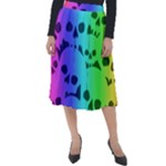 Rainbow Skull Collection Classic Velour Midi Skirt 