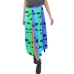 Rainbow Skull Collection Velour Split Maxi Skirt