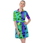 Rainbow Skull Collection Belted Shirt Dress