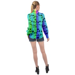 High Neck Long Sleeve Chiffon Top 