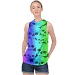 Rainbow Skull Collection High Neck Satin Top