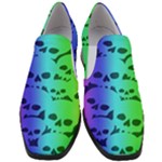 Rainbow Skull Collection Women Slip On Heel Loafers