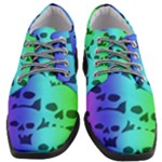 Rainbow Skull Collection Women Heeled Oxford Shoes