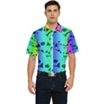 Rainbow Skull Collection Men s Short Sleeve Pocket Shirt 