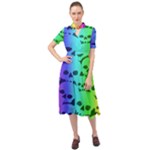 Rainbow Skull Collection Keyhole Neckline Chiffon Dress