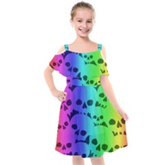 Kids  Cut Out Shoulders Chiffon Dress 