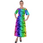 Rainbow Skull Collection Shoulder Straps Boho Maxi Dress 