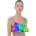 Rainbow Skull Collection Frill Bikini Top