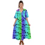 Rainbow Skull Collection Kimono Sleeve Boho Dress