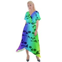 Cross Front Sharkbite Hem Maxi Dress 