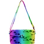 Rainbow Skull Collection Removable Strap Clutch Bag