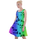 Rainbow Skull Collection Knee Length Skater Dress