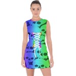 Rainbow Skull Collection Lace Up Front Bodycon Dress