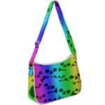 Rainbow Skull Collection Zip Up Shoulder Bag