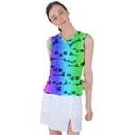 Rainbow Skull Collection Women s Sleeveless Sports Top