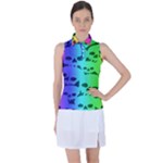 Rainbow Skull Collection Women s Sleeveless Polo Tee